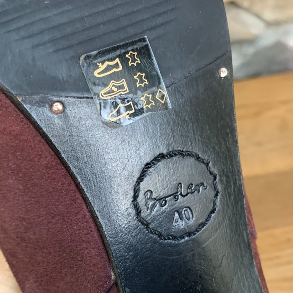 Boden Suede Ankle Boots Block Heel Back Zip Sz 40 Booties 3" India - Picture 9 of 13